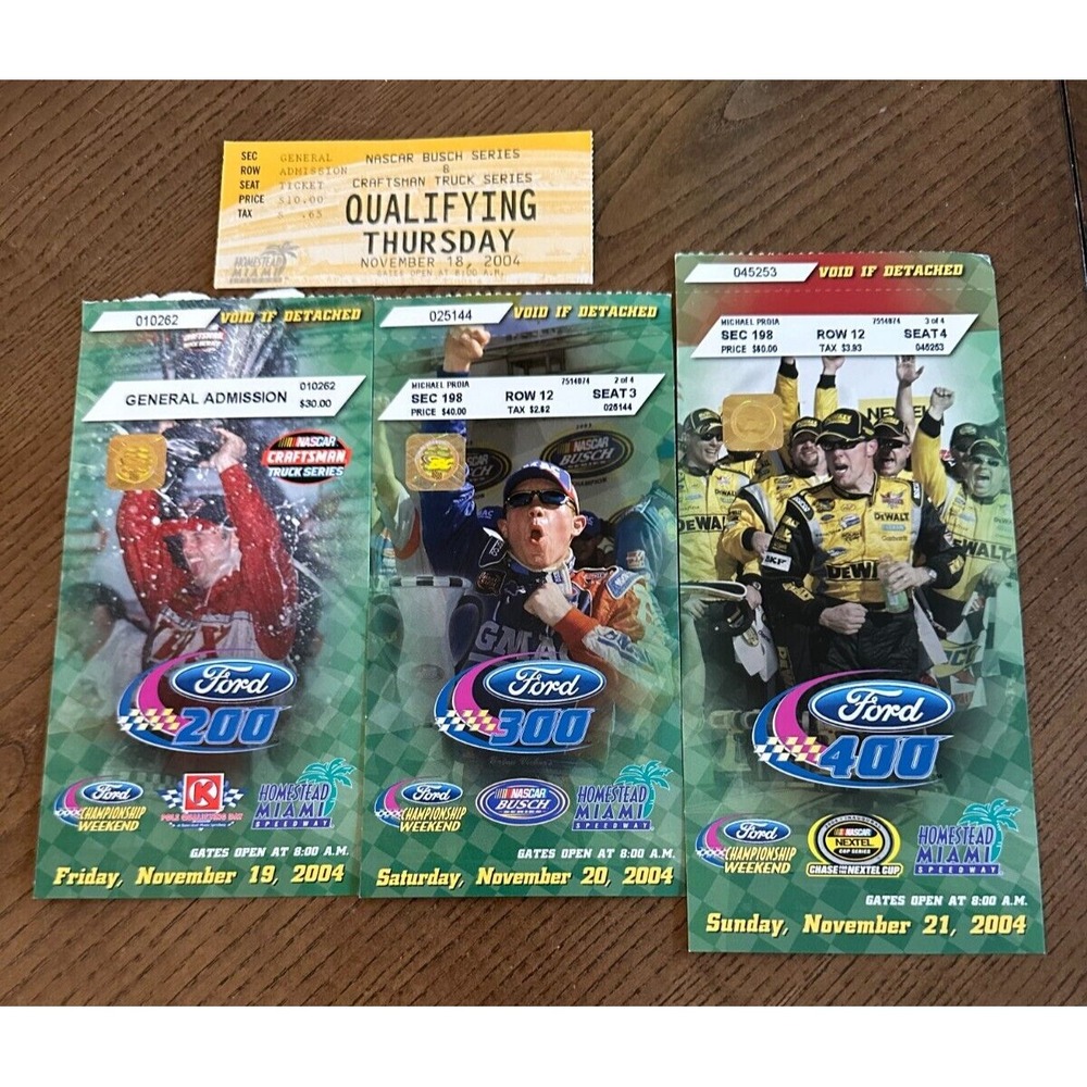 2004 NASCAR Busch Series Ford 200 300 400 Craftsman‎ Truck Series Ticket Stubs